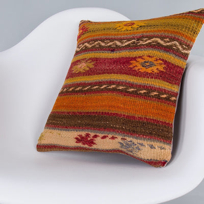 Striped Multiple Color Kilim Pillow Cover 16x16 7440
