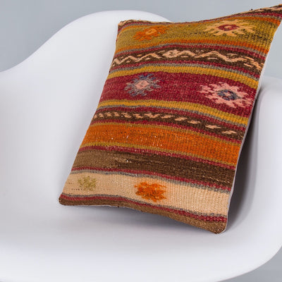 Striped Multiple Color Kilim Pillow Cover 16x16 7448
