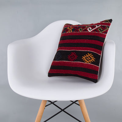 Striped Multiple Color Kilim Pillow Cover 16x16 7562