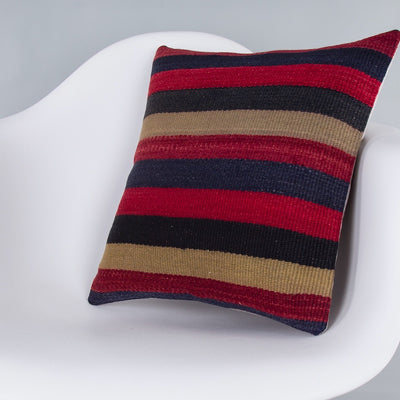 Striped Multiple Color Kilim Pillow Cover 16x16 7565