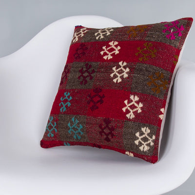 Striped Multiple Color Kilim Pillow Cover 16x16 7567