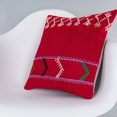 Striped Multiple Color Kilim Pillow Cover 16x16 7570