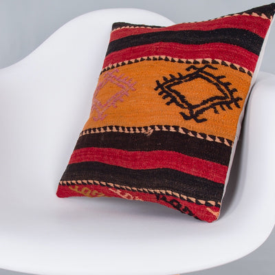 Striped Multiple Color Kilim Pillow Cover 16x16 7613