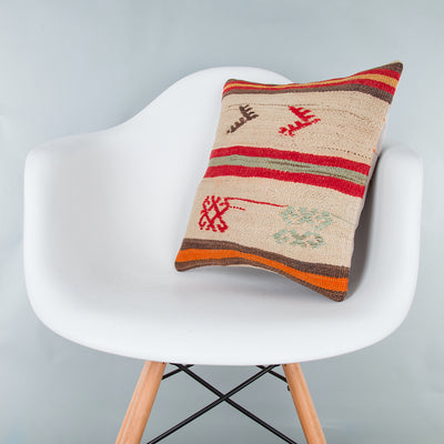 Striped Multiple Color Kilim Pillow Cover 16x16 7675