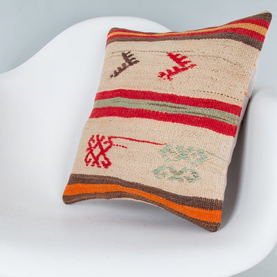 Striped Multiple Color Kilim Pillow Cover 16x16 7675