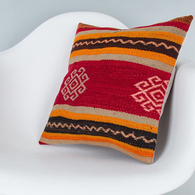 Striped Multiple Color Kilim Pillow Cover 16x16 7683