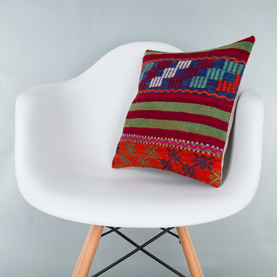 Striped Multiple Color Kilim Pillow Cover 16x16 7695