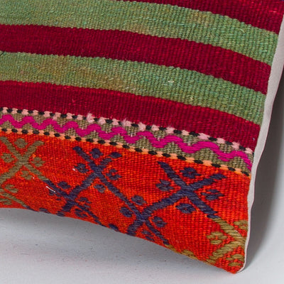 Striped Multiple Color Kilim Pillow Cover 16x16 7695