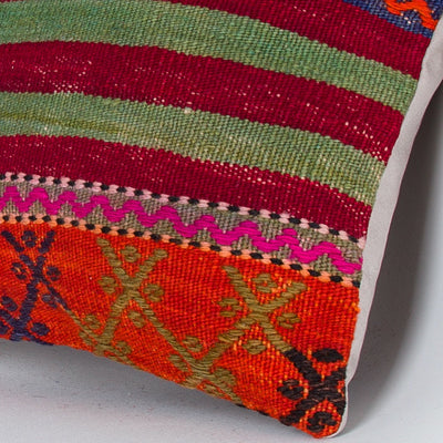 Striped Multiple Color Kilim Pillow Cover 16x16 7706