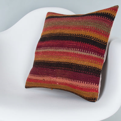 Striped Multiple Color Kilim Pillow Cover 16x16 7719