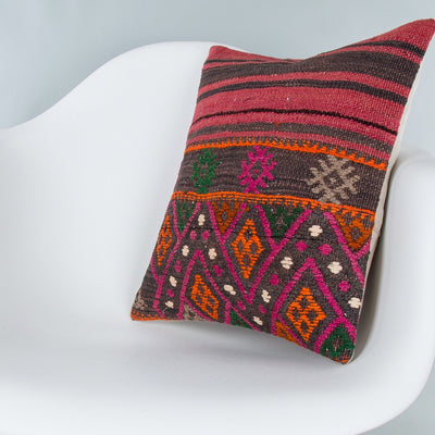 Striped Multiple Color Kilim Pillow Cover 16x16 7786