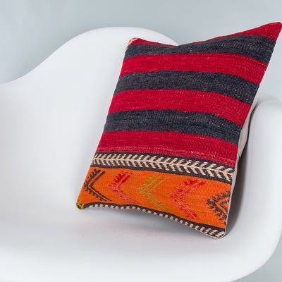 Striped Multiple Color Kilim Pillow Cover 16x16 7790