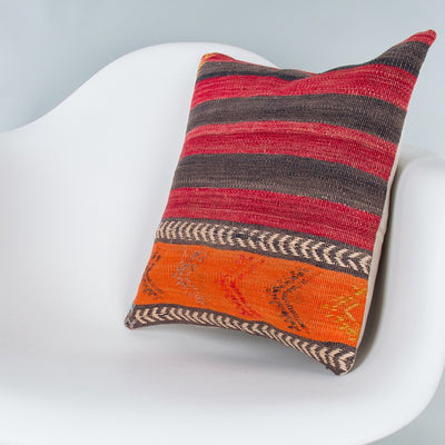 Striped Multiple Color Kilim Pillow Cover 16x16 7791