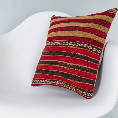 Striped Multiple Color Kilim Pillow Cover 16x16 7805