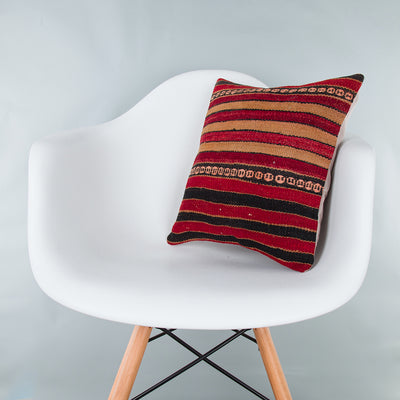 Striped Multiple Color Kilim Pillow Cover 16x16 7808