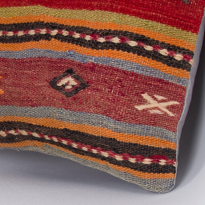 Striped Multiple Color Kilim Pillow Cover 16x16 7817