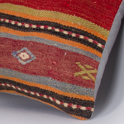 Striped Multiple Color Kilim Pillow Cover 16x16 7818