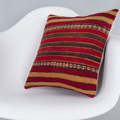 Striped Multiple Color Kilim Pillow Cover 16x16 7872