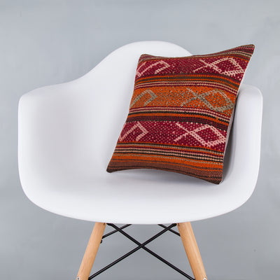Striped Multiple Color Kilim Pillow Cover 16x16 7879