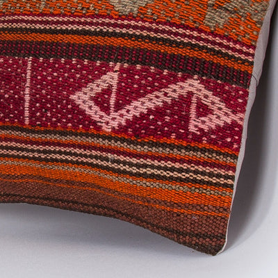 Striped Multiple Color Kilim Pillow Cover 16x16 7880
