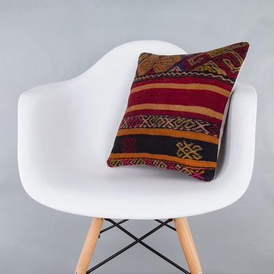 Striped Multiple Color Kilim Pillow Cover 16x16 7882