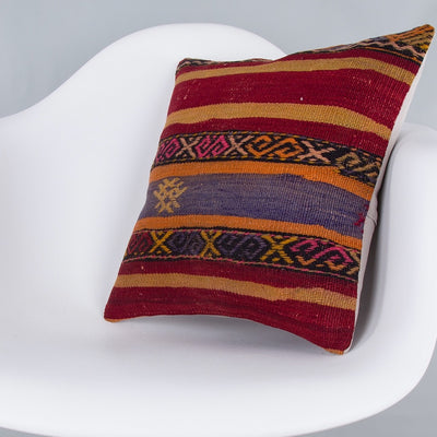 Striped Multiple Color Kilim Pillow Cover 16x16 7888