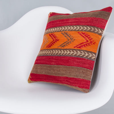 Striped Multiple Color Kilim Pillow Cover 16x16 7895