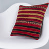 Striped Multiple Color Kilim Pillow Cover 16x16 7901
