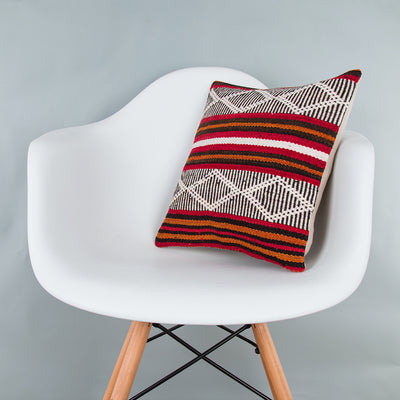 Striped Multiple Color Kilim Pillow Cover 16x16 7986