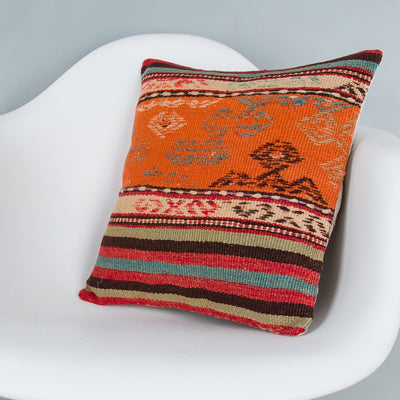 Striped Multiple Color Kilim Pillow Cover 16x16 7988