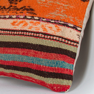 Striped Multiple Color Kilim Pillow Cover 16x16 7998