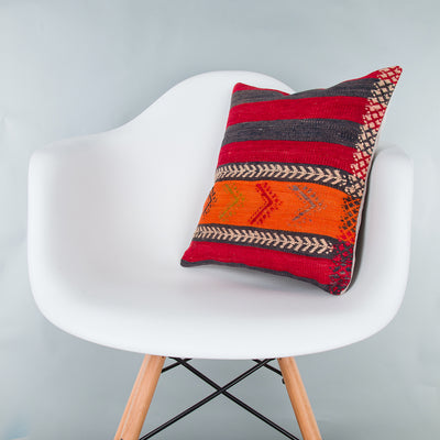 Striped Multiple Color Kilim Pillow Cover 16x16 8036