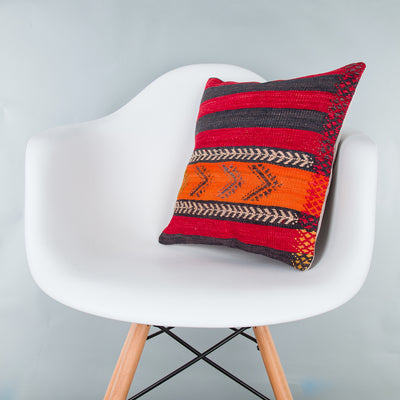 Striped Multiple Color Kilim Pillow Cover 16x16 8038