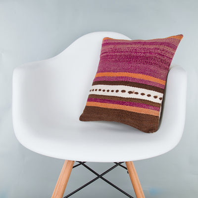 Striped Multiple Color Kilim Pillow Cover 16x16 8039
