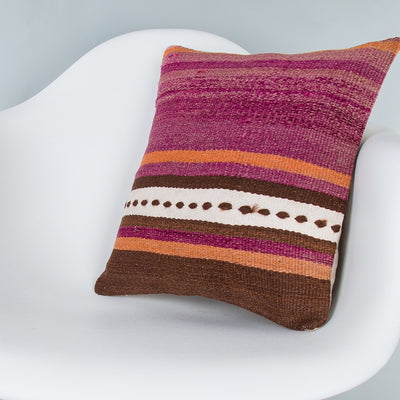 Striped Multiple Color Kilim Pillow Cover 16x16 8039