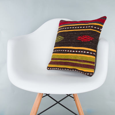 Striped Multiple Color Kilim Pillow Cover 16x16 8043