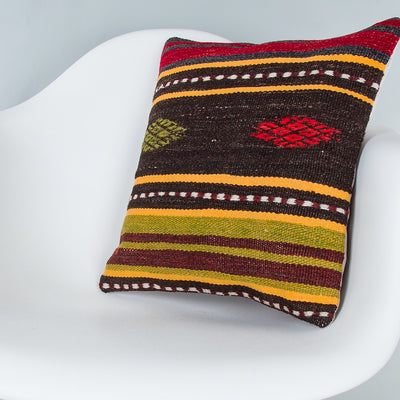 Striped Multiple Color Kilim Pillow Cover 16x16 8043