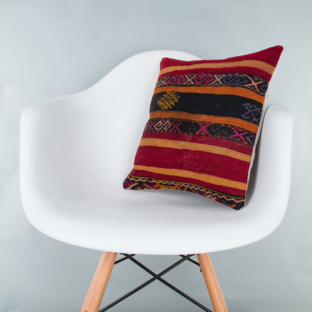 Striped Multiple Color Kilim Pillow Cover 16x16 8151