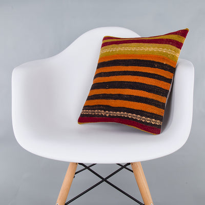 Striped Multiple Color Kilim Pillow Cover 16x16 8216