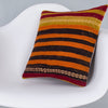 Striped Multiple Color Kilim Pillow Cover 16x16 8216