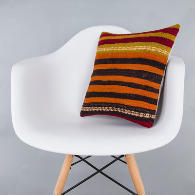 Striped Multiple Color Kilim Pillow Cover 16x16 8218