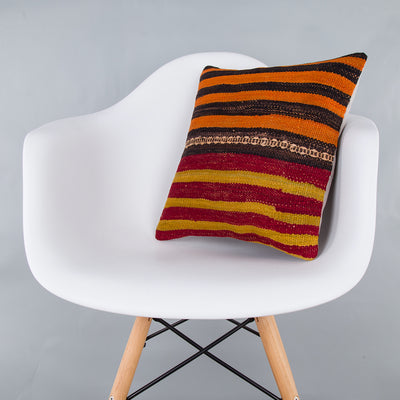 Striped Multiple Color Kilim Pillow Cover 16x16 8221