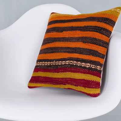 Striped Multiple Color Kilim Pillow Cover 16x16 8222