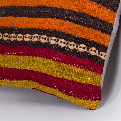 Striped Multiple Color Kilim Pillow Cover 16x16 8225