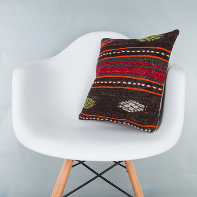 Striped Multiple Color Kilim Pillow Cover 16x16 8303