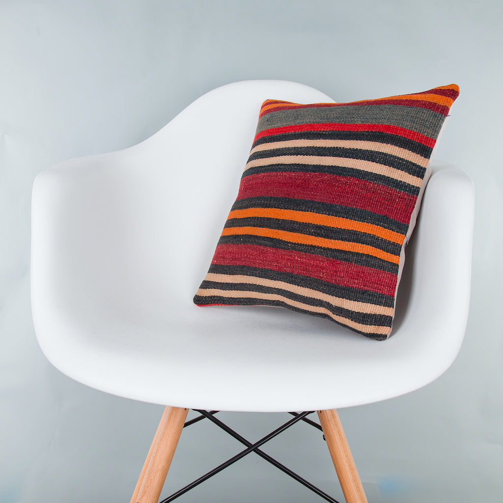 Striped Multiple Color Kilim Pillow Cover 16x16 8306