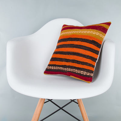 Striped Multiple Color Kilim Pillow Cover 16x16 8345
