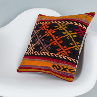 Striped Multiple Color Kilim Pillow Cover 16x16 8405