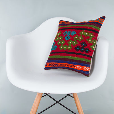 Striped Multiple Color Kilim Pillow Cover 16x16 8421