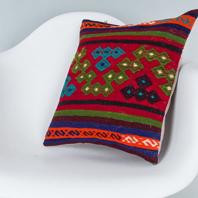 Striped Multiple Color Kilim Pillow Cover 16x16 8421